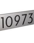 anodized aluminum effect address plaque with black numbers